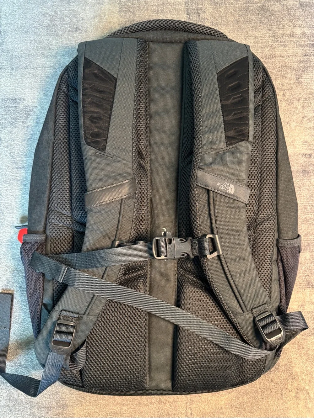 The North Face Black Backpack with Red Accents